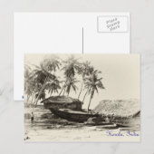 Fischerdorf Kerala Postkarte (Vorne/Hinten)