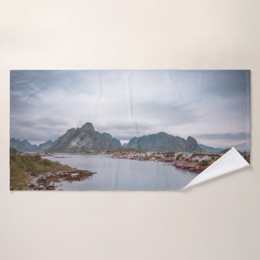 Fischerdorf Lofoten Badehandtuch (Badehandtuch)