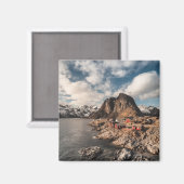 Fischerdorf Lofoten Norwegen Magnet (Vorderseite/Rückseite)