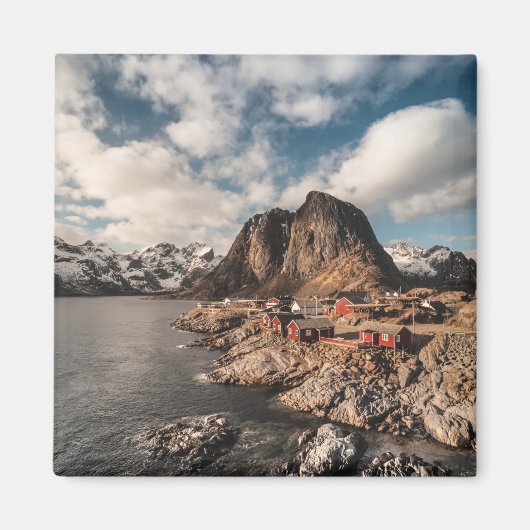 Fischerdorf Lofoten Norwegen Magnet (Vorne)