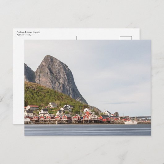 Fischerdorf Lofoten Postkarte (Vorne/Hinten)