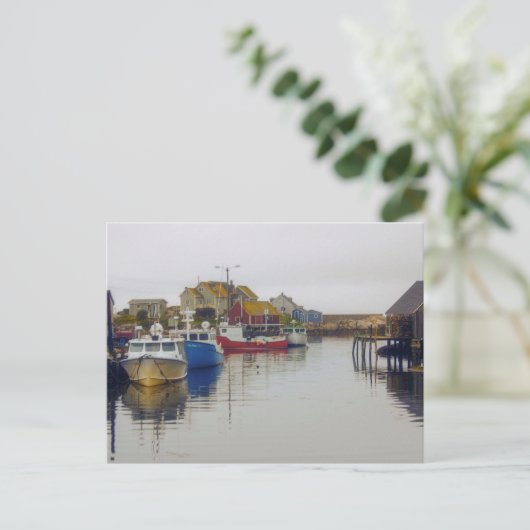 Fischerdorf Nova Scotia Kanada Art Postkarte (Stehend Vorderseite)