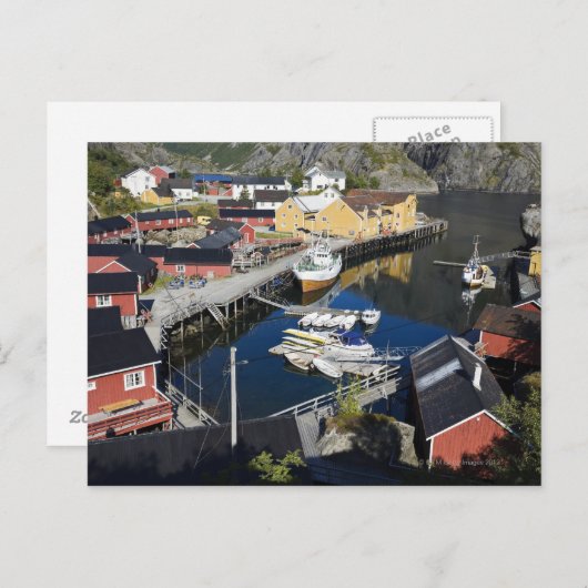 Fischerdorf Nusfjord. Der Rorbuer Postkarte (Vorne/Hinten)