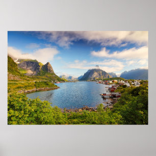 Fischerdorf Reine auf den Lofoten-Inseln, Norwegen Poster
