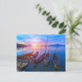 Fischerdorf Sunrise Thailand Postkarte (Stehend Vorderseite)