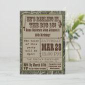 Fischerei 16. Geburtstag Einladung mit Camouflage (Stehend Vorderseite)