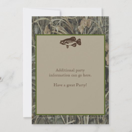 Fischerei 16. Geburtstag Einladung mit Camouflage (Rückseite)