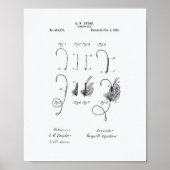 Fischerei 1892 Patentart - Weißbuch Poster (Vorne)
