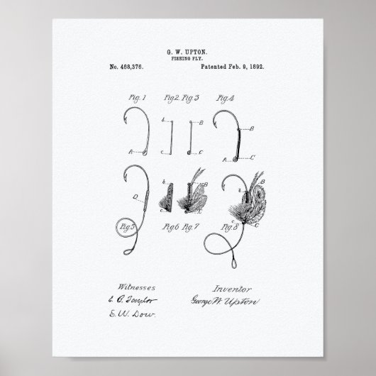 Fischerei 1892 Patentart - Weißbuch Poster (Vorne)