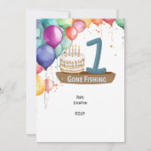 Fischerei 1. Geburtstag Einladung (Vorderseite)