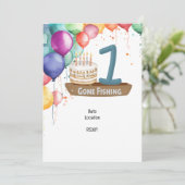 Fischerei 1. Geburtstag Einladung (Stehend Vorderseite)