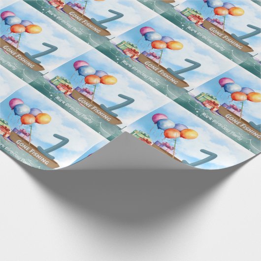 Fischerei 1. Geburtstag Geschenkpapier (Ecke)