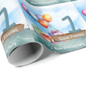 Fischerei 1. Geburtstag Geschenkpapier (Rolleneckpunkt)