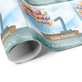 Fischerei 1. Geburtstag Geschenkpapier (Rolleneckpunkt)