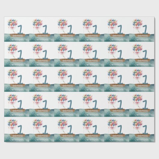 Fischerei 1. Geburtstag Geschenkpapier (Flach)