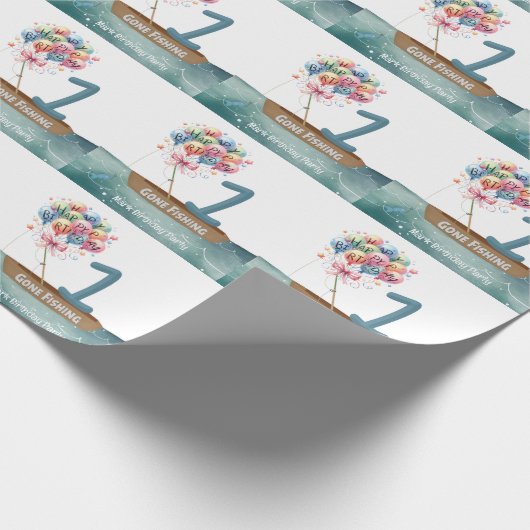 Fischerei 1. Geburtstag Geschenkpapier (Ecke)
