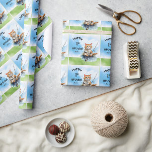 Fischerei 1. Geburtstag Geschenkpapier