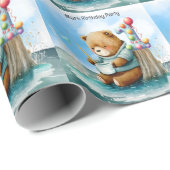 Fischerei 1. Geburtstag Geschenkpapier (Rolleneckpunkt)