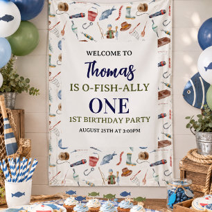 Fischerei 1. Geburtstag O-Fisch-ally One Party Banner