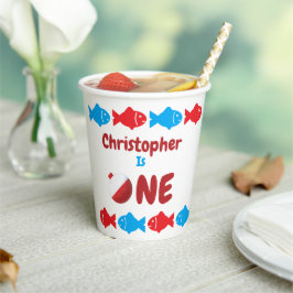 Fischerei 1. Geburtstag Pappbecher