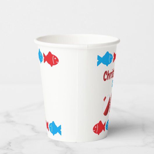 Fischerei 1. Geburtstag Pappbecher (Rechts)