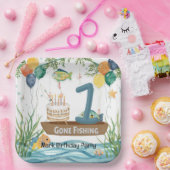 Fischerei 1. Geburtstag Pappteller (Party)
