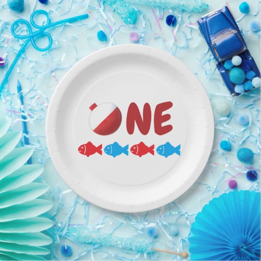 Fischerei 1. Geburtstag Pappteller (Party)