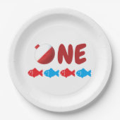 Fischerei 1. Geburtstag Pappteller (Vorderseite)