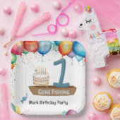 Fischerei 1. Geburtstag Pappteller (Party)