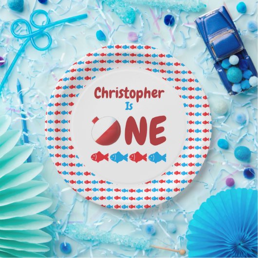 Fischerei 1. Geburtstag Pappteller (Party)