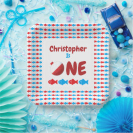 Fischerei 1. Geburtstag Pappteller