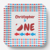 Fischerei 1. Geburtstag Pappteller (Vorderseite)