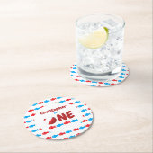 Fischerei 1. Geburtstag Runder Pappuntersetzer (Vor Ort)