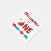 Fischerei 1. Geburtstag Serviette (Ecke)