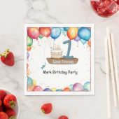 Fischerei 1. Geburtstag Serviette (Beispiel)