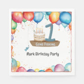 Fischerei 1. Geburtstag Serviette (Vorderseite)