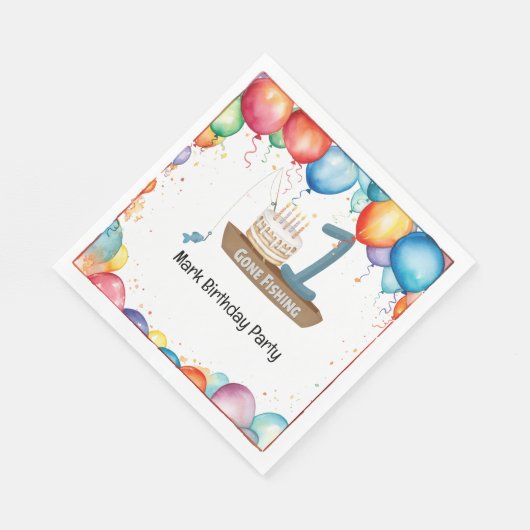 Fischerei 1. Geburtstag Serviette (Ecke)