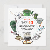 Fischerei 40. Geburtstag Fischer Outdoors Camping Einladung (Vorderseite)