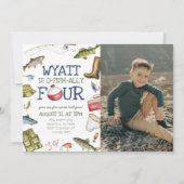 Fischerei 4. Geburtstag Foto Einladung (Vorderseite)