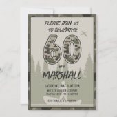 Fischerei 60. Geburtstag Camouflage Wald Wald Wald Einladung (Vorderseite)