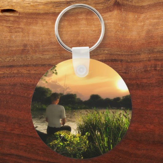 Fischerei allein Schlüsselanhänger (Vorderseite)