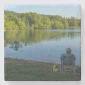 Fischerei am Morgen Steinuntersetzer (Vorderseite)