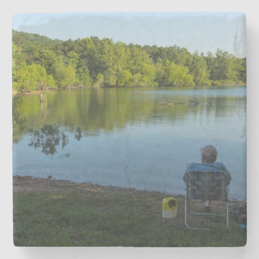 Fischerei am Morgen Steinuntersetzer (Vorderseite)