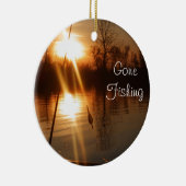 Fischerei am Sonnenuntergang Keramik Ornament (Rechts)