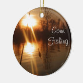 Fischerei am Sonnenuntergang Keramik Ornament (Links)