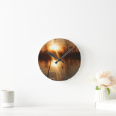 Fischerei am Sonnenuntergang Runde Wanduhr (Zuhause)