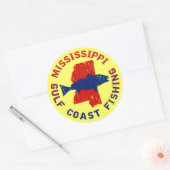 Fischerei an der Golfküste von Mississippi Runder Aufkleber (Umschlag)