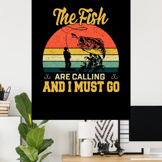 Fischerei Art der Fische rufen Poster (Heimbüro)