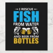 Fischerei Art I Rettung von Fischen aus Wasser Weinetikett (Einzelnes Label)