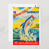 Fischerei auf der Karibischen Insel Postkarte (Vorne/Hinten)